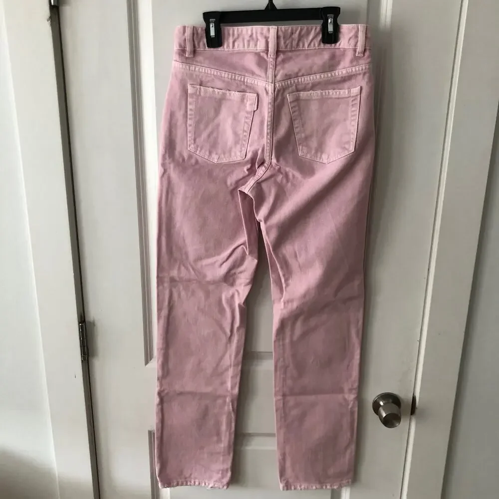 3x1 NYC size 24 Women's distressed straight leg jeans Mineral Rose Pink $367